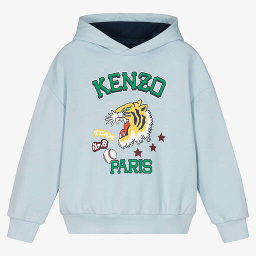 KENZO KIDS-Blauer Varsity Tiger Baumwollhoodie | Childrensalon Outlet