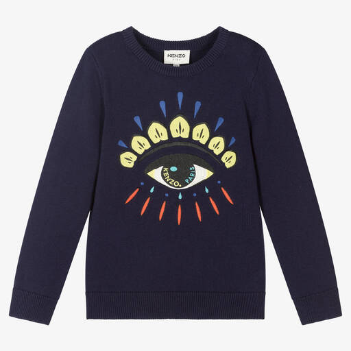 KENZO KIDS-Boys Blue Eye Logo Sweater | Childrensalon Outlet