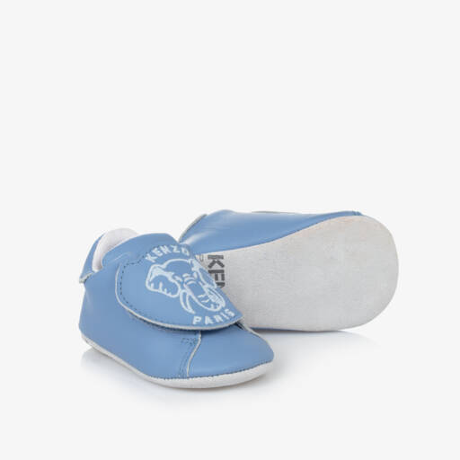 KENZO KIDS-Boys Blue Leather First Shoes | Childrensalon Outlet