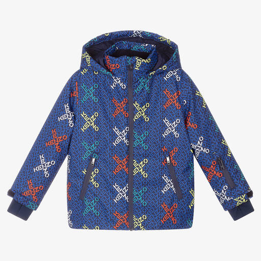 KENZO KIDS-Boys Blue Logo Ski Jacket | Childrensalon Outlet