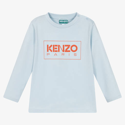KENZO KIDS-توب قطن عضوي لون أزرق للأولاد | Childrensalon Outlet