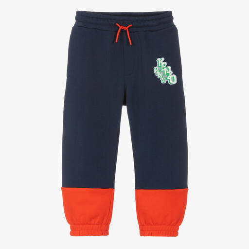 KENZO KIDS-Сине-красные хлопковые джоггеры для мальчиков | Childrensalon Outlet