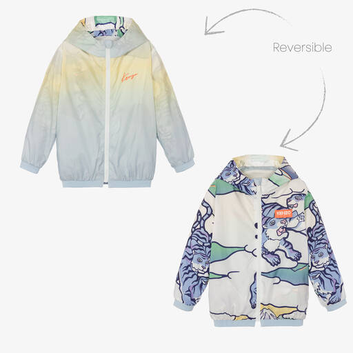 KENZO KIDS-Boys Blue Reversible Windbreaker Jacket | Childrensalon Outlet