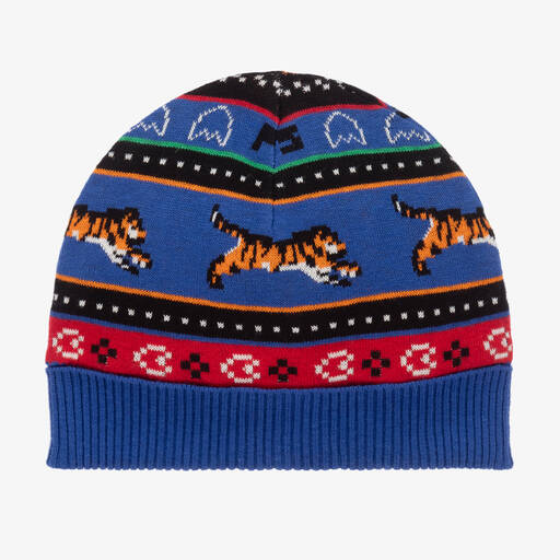 KENZO KIDS-Синяя вязаная шапка-бини в полоску | Childrensalon Outlet