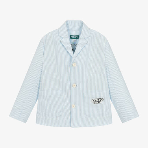 KENZO KIDS-Boys Blue & White Striped Cotton Blazer | Childrensalon Outlet