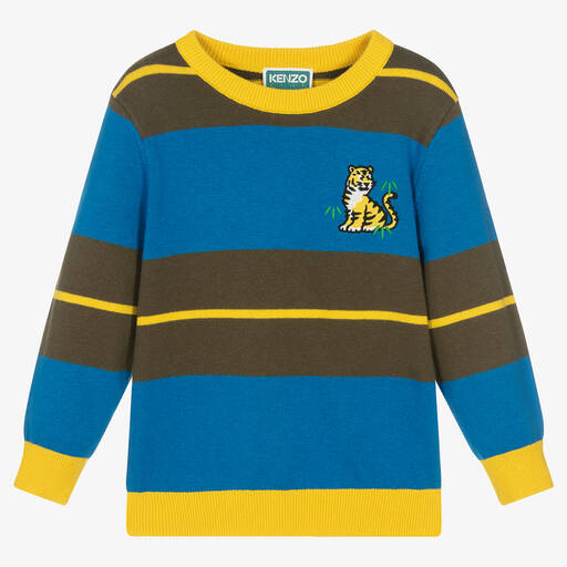 KENZO KIDS-Boys Blue & Yellow KOTORA Sweater | Childrensalon Outlet
