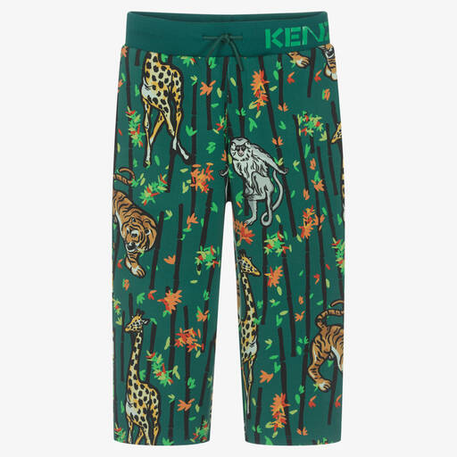 KENZO KIDS-Grüne Hose mit Bambus-Print (J) | Childrensalon Outlet