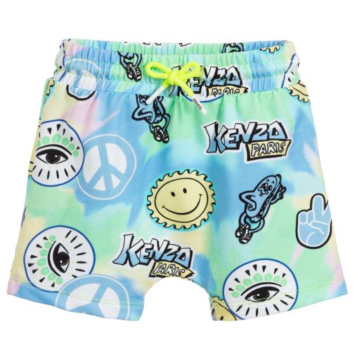 KENZO KIDS-Boys Green & Blue Shorts | Childrensalon Outlet