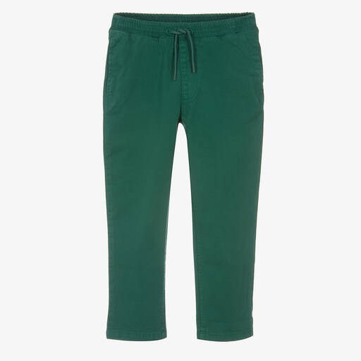 KENZO KIDS-Boys Green Cotton Twill Trousers | Childrensalon Outlet