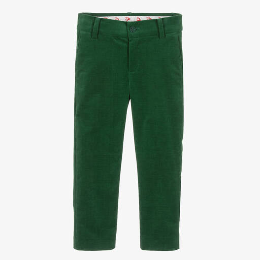 KENZO KIDS-Boys Green Festive Cotton Trousers | Childrensalon Outlet