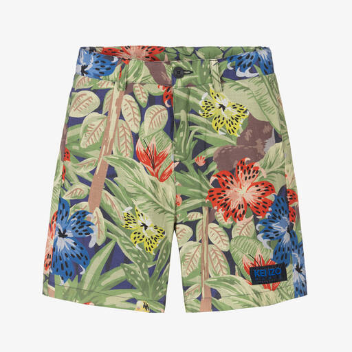 KENZO KIDS-Green House Baumwoll-Bermudas | Childrensalon Outlet