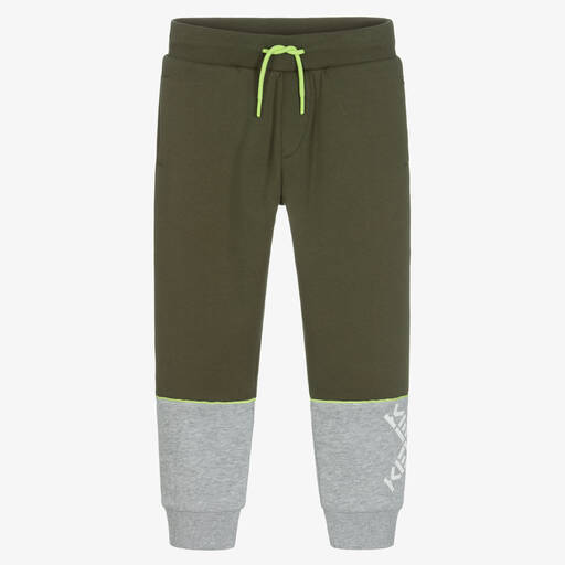 KENZO KIDS-Boys Green Logo Joggers | Childrensalon Outlet