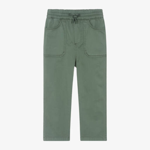 KENZO KIDS-Boys Green Twill Trousers | Childrensalon Outlet