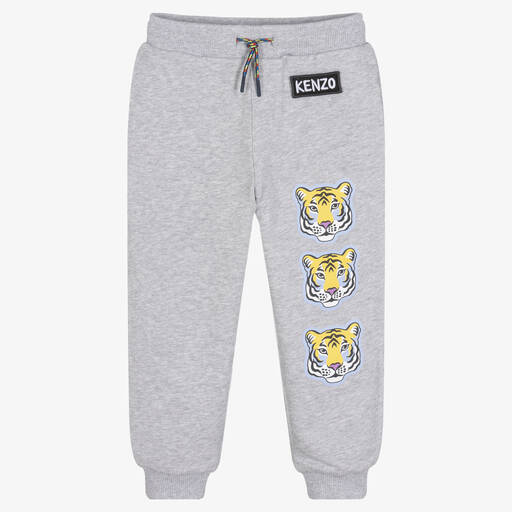 KENZO KIDS-Boys Grey Marl Logo Joggers | Childrensalon Outlet