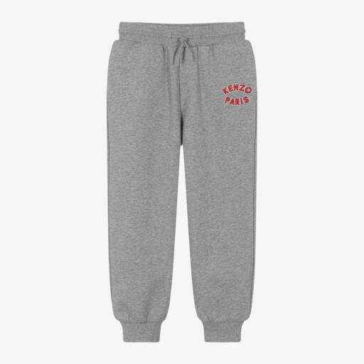 KENZO KIDS-Boys Grey Patch Jersey Trousers | Childrensalon Outlet