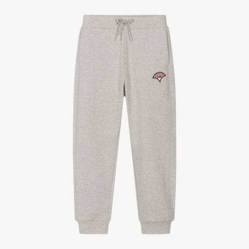 KENZO KIDS-Boys Grey Seigaiha Pattern Joggers | Childrensalon Outlet