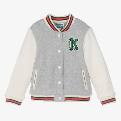 KENZO KIDS-Серая спортивная куртка с тигром | Childrensalon Outlet