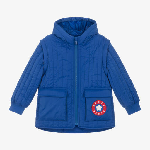 KENZO KIDS-Boys Hooded Quilted Jacket | Childrensalon Outlet