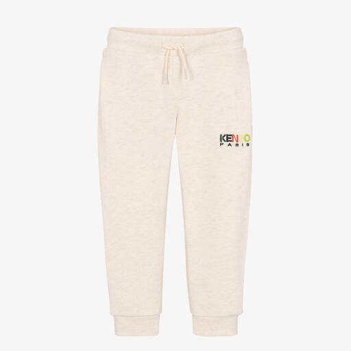 KENZO KIDS-Boys Ivory Cotton Logo Joggers | Childrensalon Outlet