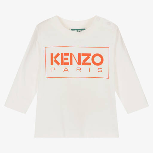 KENZO KIDS-Boys Ivory Organic Cotton Top | Childrensalon Outlet