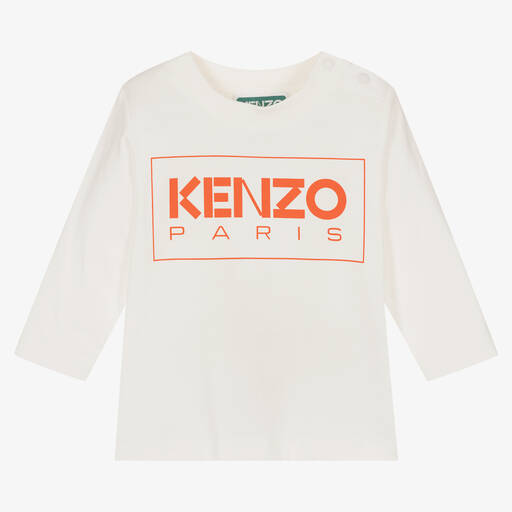 KENZO KIDS-Biobaumwoll-Oberteil Elfenbein | Childrensalon Outlet