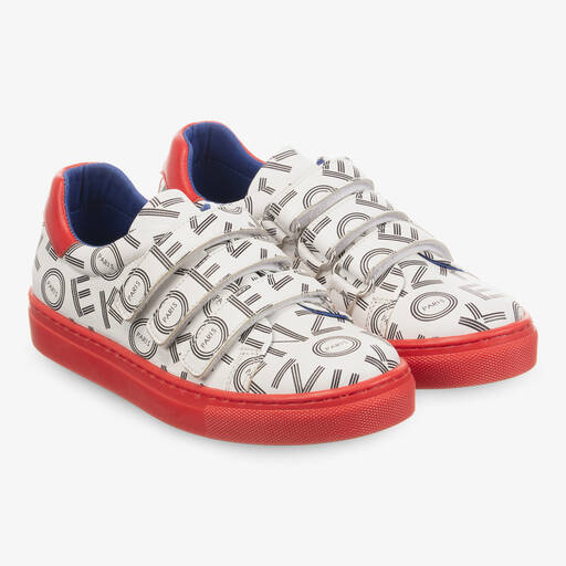 KENZO KIDS-ترينيز جلد لون أبيض وأسود للأولاد | Childrensalon Outlet