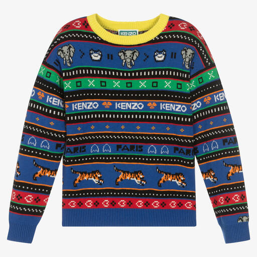 KENZO KIDS-Mehrfarbiger Jacquard-Strickpulli | Childrensalon Outlet