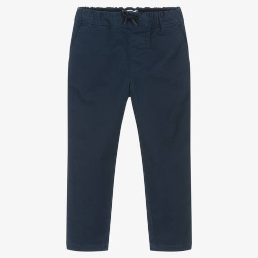 KENZO KIDS-Boys Navy Blue Cotton Twill Trousers | Childrensalon Outlet