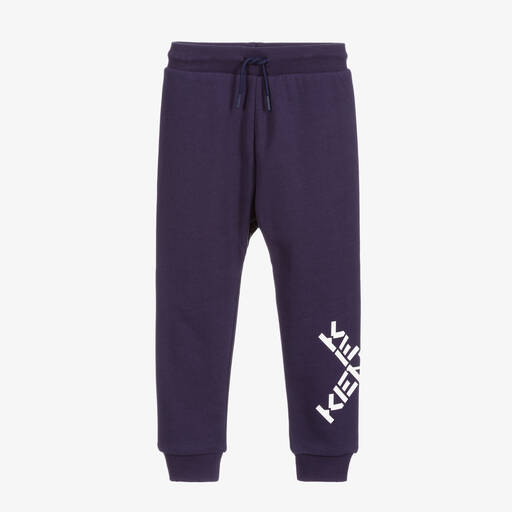 KENZO KIDS-Boys Navy Blue Logo Joggers | Childrensalon Outlet