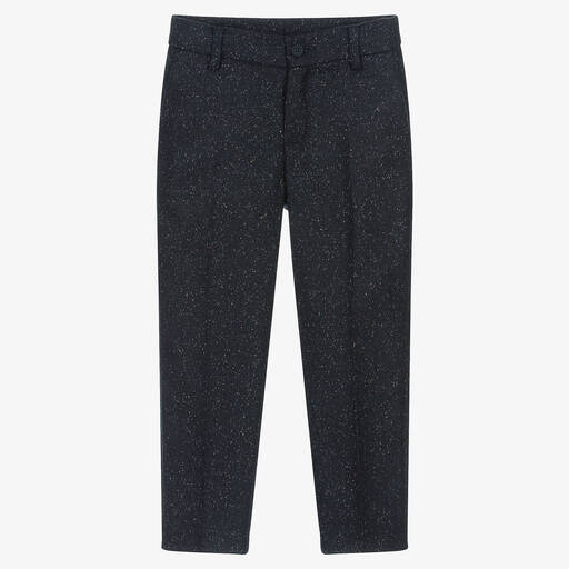 KENZO KIDS-Boys Navy Blue Speckled Trousers | Childrensalon Outlet