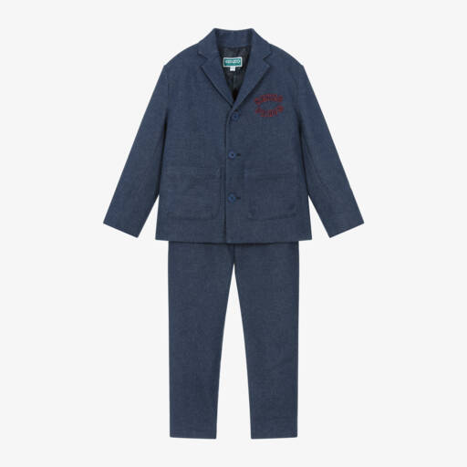 KENZO KIDS-Boys Navy Denim Logo Ensemble | Childrensalon Outlet