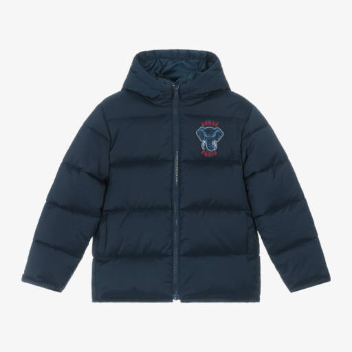 KENZO KIDS-معطف بافر هودي لون كحلي | Childrensalon Outlet