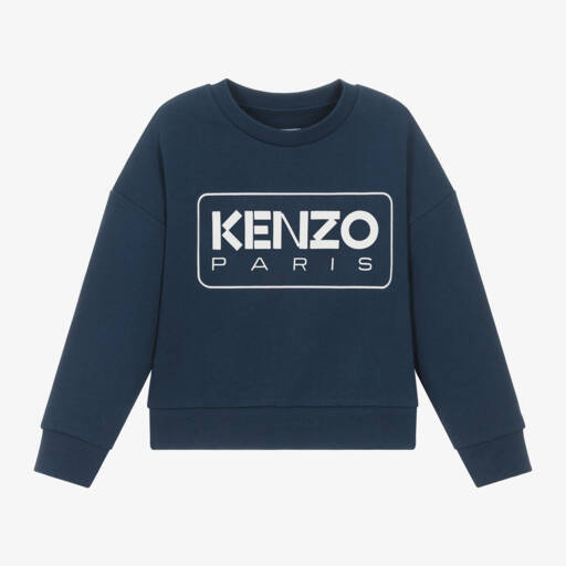 KENZO KIDS-سويتشيرت قطن عضوي لون كحلي | Childrensalon Outlet