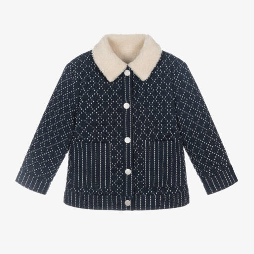 KENZO KIDS-Boys Navy Reversible Fleece Jacket | Childrensalon Outlet