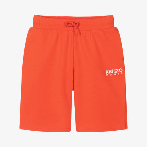 KENZO KIDS-Boys Orange Jersey Logo Shorts | Childrensalon Outlet