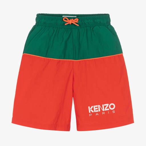 KENZO KIDS-Красно-зеленые шорты для мальчиков | Childrensalon Outlet