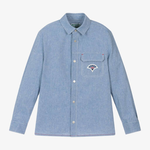 KENZO KIDS-قميص فورتشن شامبراي ناعم للأولاد | Childrensalon Outlet
