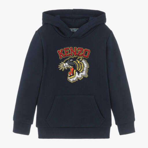 KENZO KIDS-Boys Varsity Navy Tiger Hoodie | Childrensalon Outlet