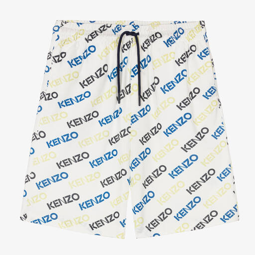 KENZO KIDS-Weiße Baumwollshorts für Jungen | Childrensalon Outlet