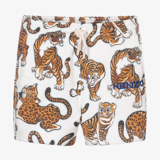 KENZO KIDS-Boys White Tiger Shorts  | Childrensalon Outlet