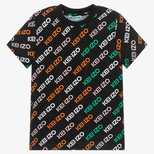 KENZO KIDS-Girls Black Cotton Logo T-Shirt | Childrensalon Outlet