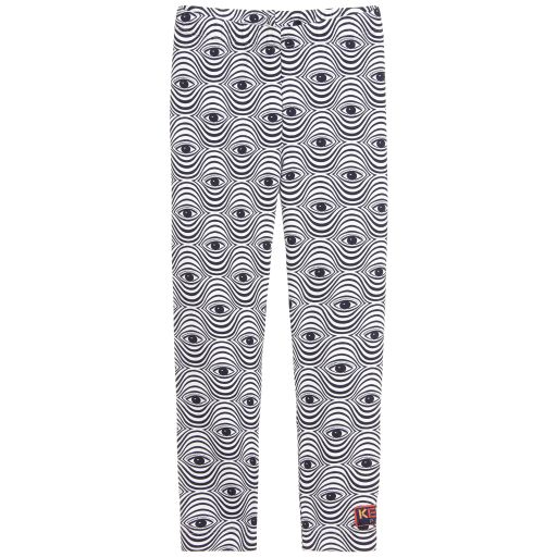 KENZO KIDS-Girls Blue Cotton EYE Leggings | Childrensalon Outlet