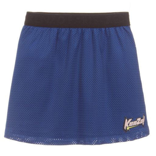 KENZO KIDS-Girls Blue Mesh & Cotton Skirt | Childrensalon Outlet