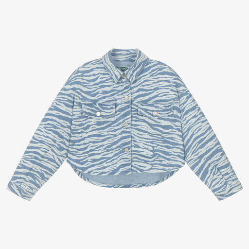 KENZO KIDS-Голубая джинсовая куртка в тигровую полоску | Childrensalon Outlet