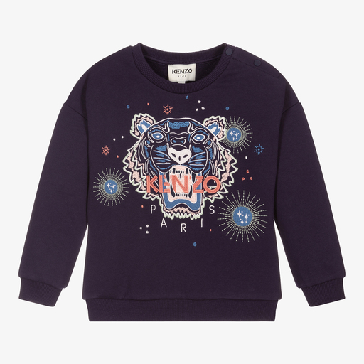 KENZO KIDS-Blaues Tiger-Sweatshirt (M)  | Childrensalon Outlet