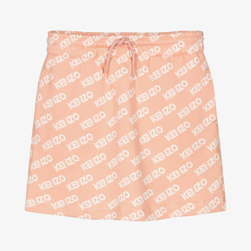 KENZO KIDS-Girls Coral Pink Cotton Jersey Skirt | Childrensalon Outlet