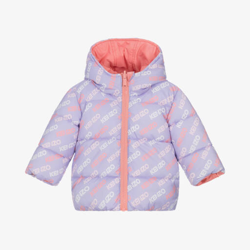 KENZO KIDS-Girls Dual-Tone Reversible Hooded Puffer | Childrensalon Outlet