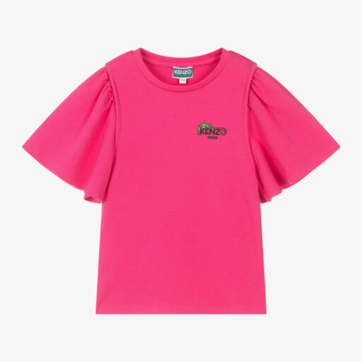 KENZO KIDS-Футболка с крылышками розовая для девочек | Childrensalon Outlet