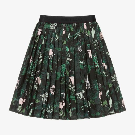 KENZO KIDS-Girls Green Pleated Midi Skirt | Childrensalon Outlet