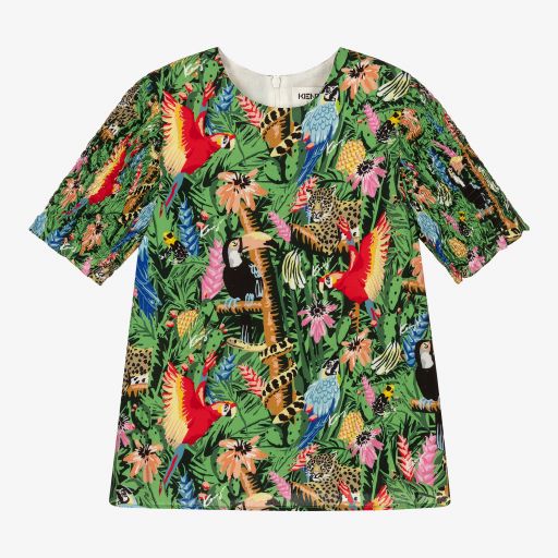 KENZO KIDS-Girls Green Tropical Blouse | Childrensalon Outlet